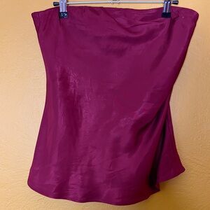 Halara Elegant Deep Red Viscose Tube Top NWT Mediium